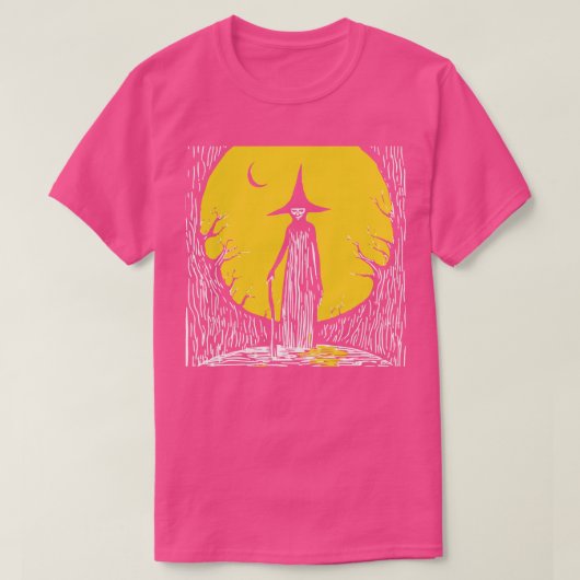 Linocut Witch 3 T-shirt (Design voorkant)