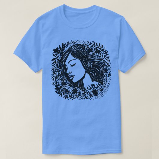 Linocut Woman T-shirt (Design voorkant)
