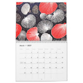 Linocut Zeedieren Kalender 2026 (Mar 2027)