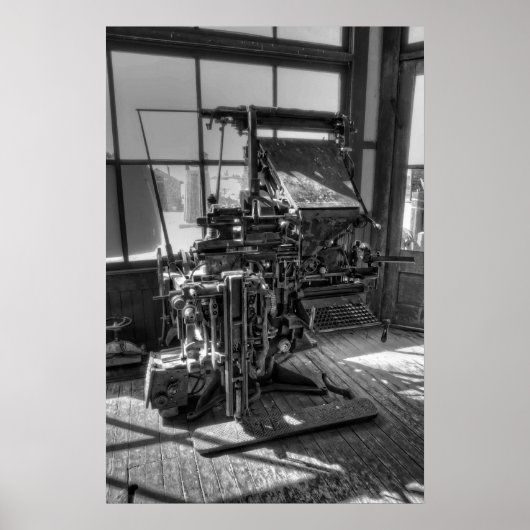 Linotype Newspaper Layout Machine Poster (Voorkant)