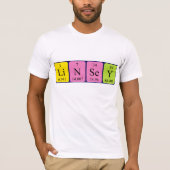 Linsey periodiek systeem naam shirt (Voorkant)
