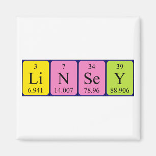 Linsey periodiek table name magnet