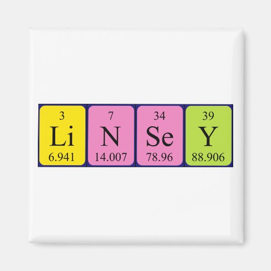 Linsey periodiek table name magnet (Voorkant)