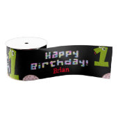 Lint, #1 Gelukkig Eerste Verjaardagslint Grosgrain Lint (Spoel)