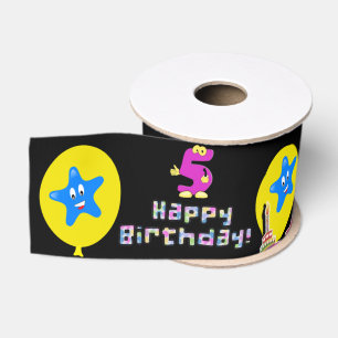 Lint, #5 Lint, Happy 5th Birthday Grosgrain Lint