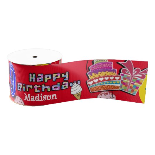 Lint, 9 Happy 9th Birthday Ribbon Grosgrain Lint (Spoel)