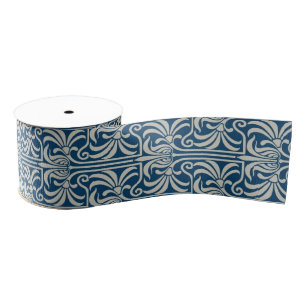 Lint - Art Deco Blauw Vintage