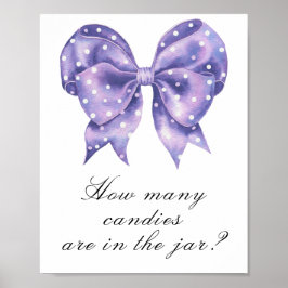 lint baby shower met polka stippen - raad hoeveel  poster