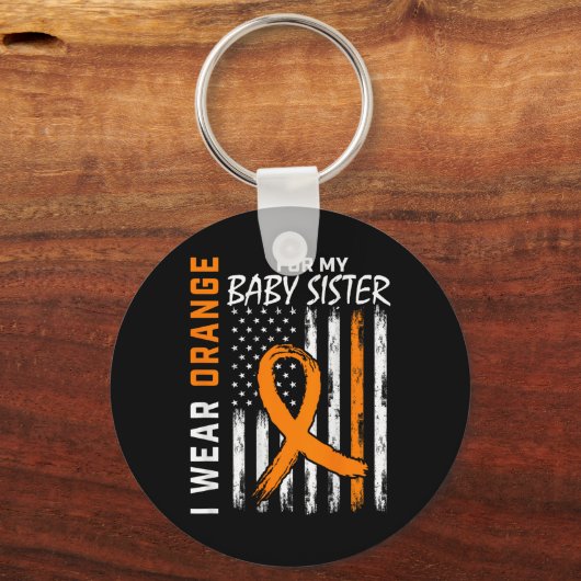 Lint Baby zuster leukemie bewustzijn Sleutelhanger (Voorkant)