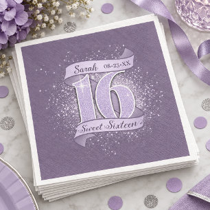 Lint Banner Sweet 16 Dk Paars ID1333 Servet