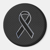 Lint bewustzijn Zwart Koolstofvezel Magneet (Voorkant)