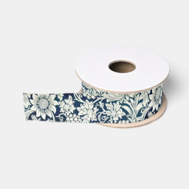 Lint - Blauw en Wit Art Nouveau Patroon