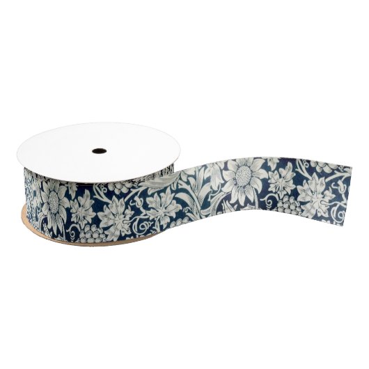 Lint - Blauw en Wit Art Nouveau Patroon (Spoel)