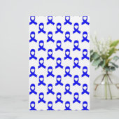Lint Blauwe Lint Patroon Briefpapier (Staand voorkant)