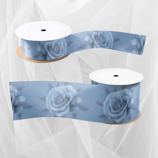 Lint Blauwe Rozen Lint Vintage