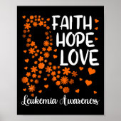 Lint Bloedkanker Geloof Hoop Liefde Leukemie Award Poster (Voorkant)