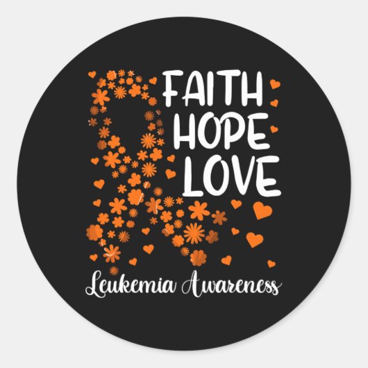 Lint Bloedkanker Geloof Hoop Liefde Leukemie Award Ronde Sticker (Voorkant)