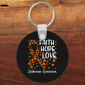 Lint bloedkanker geloof hoop liefde Leukemie bewus Sleutelhanger (Voorkant)