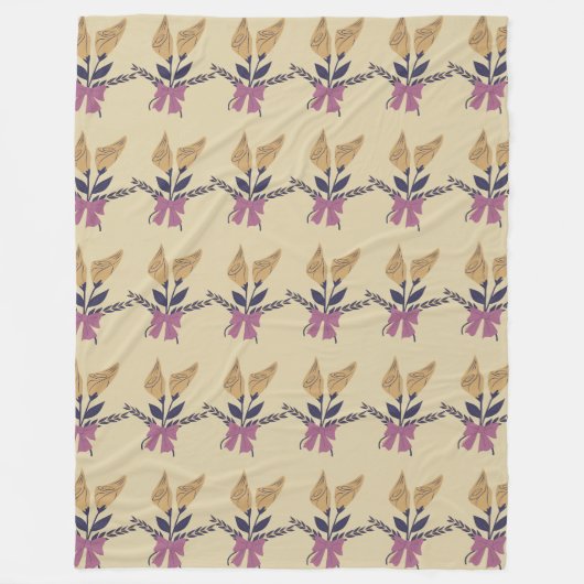 Lint bloem boeket patroon fleece deken (Voorkant)