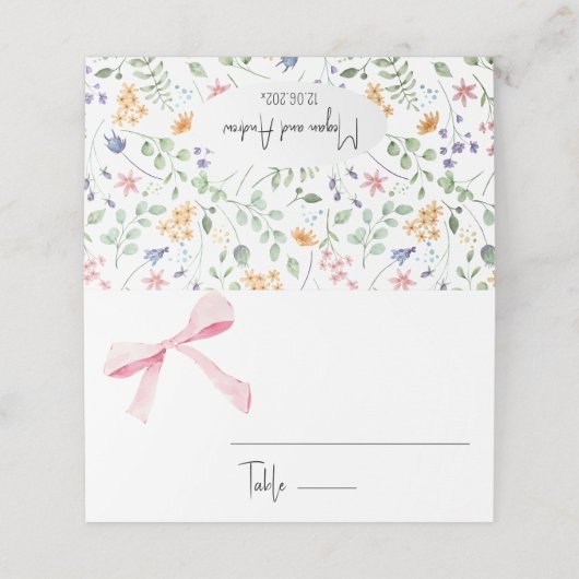Lint bloemenbruiloft plaats kaart plaatskaartje (Buitenkant ongevouwen)