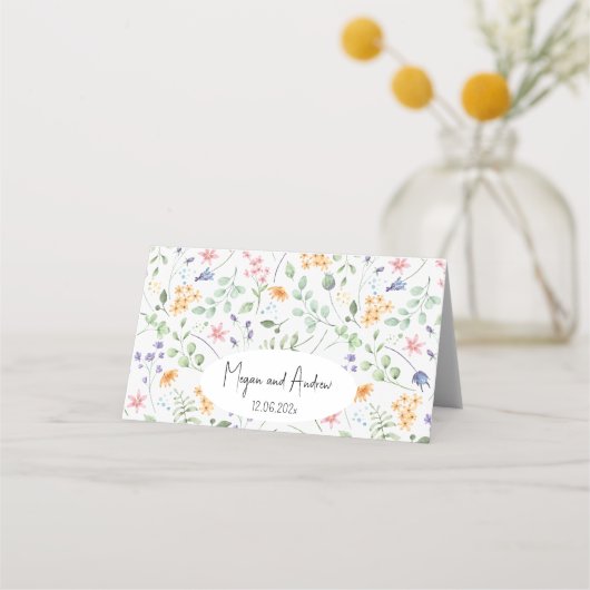 Lint bloemenbruiloft plaats kaart plaatskaartje (Achterkant)