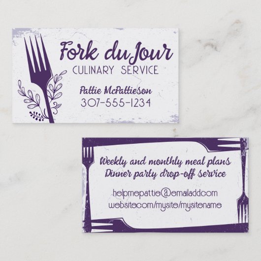 Lint Boegvork Chef Catering visitekaartjes (Voorkant / Achterkant)