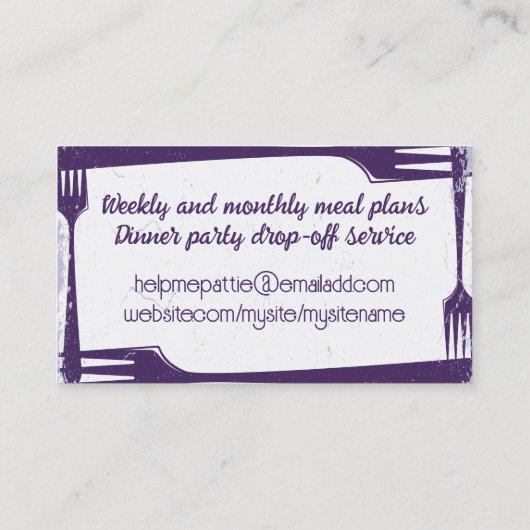 Lint Boegvork Chef Catering visitekaartjes (Achterkant)