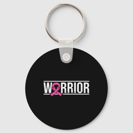 Lint Borstkanker Awareness Warrior Fighter Sur Sleutelhanger (Voorkant)
