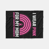 Lint Borstkanker Bewustzijn Ik Draag roze voor mij Fleece Deken (Voorkant (Horizontaal))