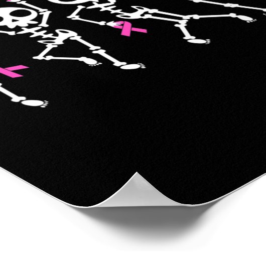 Lint borstkanker bewustzijn skelet vrouwen Mannen Poster (Hoek)