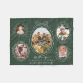 Lint Botanische Lijsten 5 Foto Grootouders Groen Fleece Deken (Voorkant (Horizontaal))