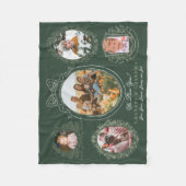 Lint Botanische Lijsten 5 Foto Grootouders Groen Fleece Deken (Voorkant)