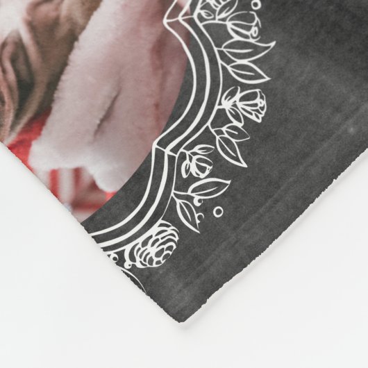 Lint Botanische Lijsten 5 Foto Grootouders Zwart Fleece Deken (Hoek)