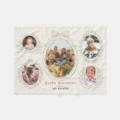 Lint & Botanische Lijsten 5 Foto Kerst Fleece Deken (Voorkant (Horizontaal))