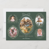 Lint & Botanische Lijsten 5 Foto Kerst Kaart (Voorkant)