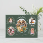 Lint & Botanische Lijsten 5 Foto Kerst Kaart (Staand voorkant)