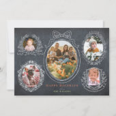 Lint & Botanische Lijsten 5 Foto Kerst Kaart (Voorkant)