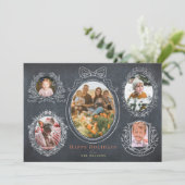 Lint & Botanische Lijsten 5 Foto Kerst Kaart (Staand voorkant)