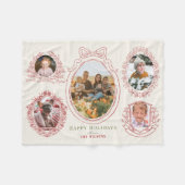 Lint & Botanische Lijsten 5 Foto Red Christmas Fleece Deken (Voorkant (Horizontaal))