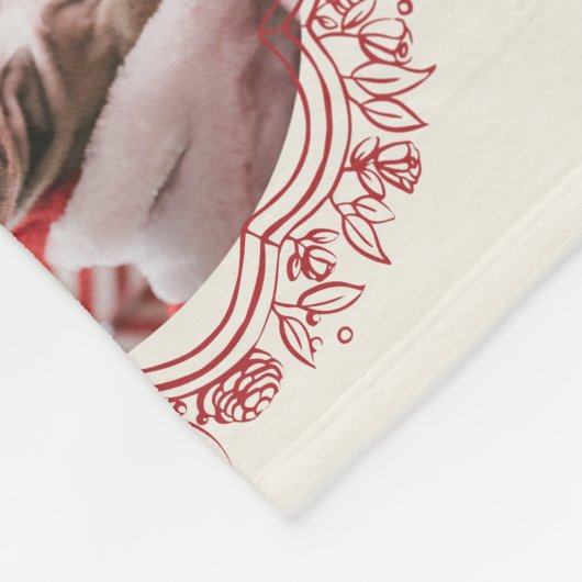 Lint & Botanische Lijsten 5 Foto Red Christmas Fleece Deken (Hoek)