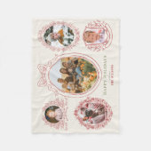 Lint & Botanische Lijsten 5 Foto Red Christmas Fleece Deken (Voorkant)