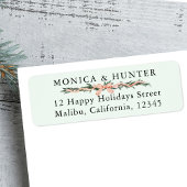 Lint Bow Border Christmas Retour Adres Label