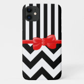 Lint, Bow, Zigzag, Stripes - Zwart wit rood Case-Mate iPhone Case (Achterkant)
