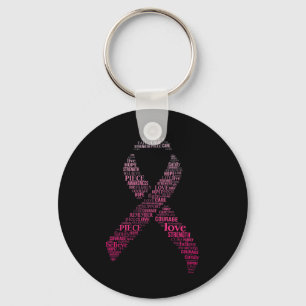 Lint Breast Cancer Awareness Montage Mannen Vrouwe Sleutelhanger