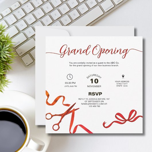 Lint doorknippen Grand opening Uitnodiging