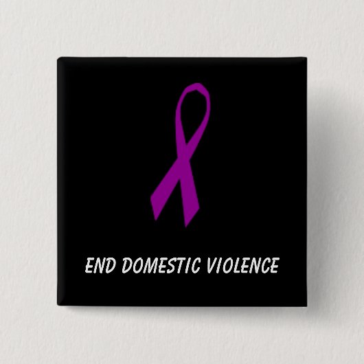 Lint, einde huiselijk geweld vierkante button 5,1 cm (Voorkant)
