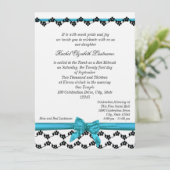 Lint en bloemen Bat Mitswa Kaart (Staand voorkant)