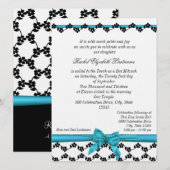 Lint en bloemen Bat Mitswa Kaart (Voorkant / Achterkant)