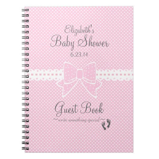 Lint en Bow-Baby shower gastboek Notitieboek (Voorkant)