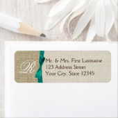 Lint en Burlap Groen Monogram Etiket (Insitu)